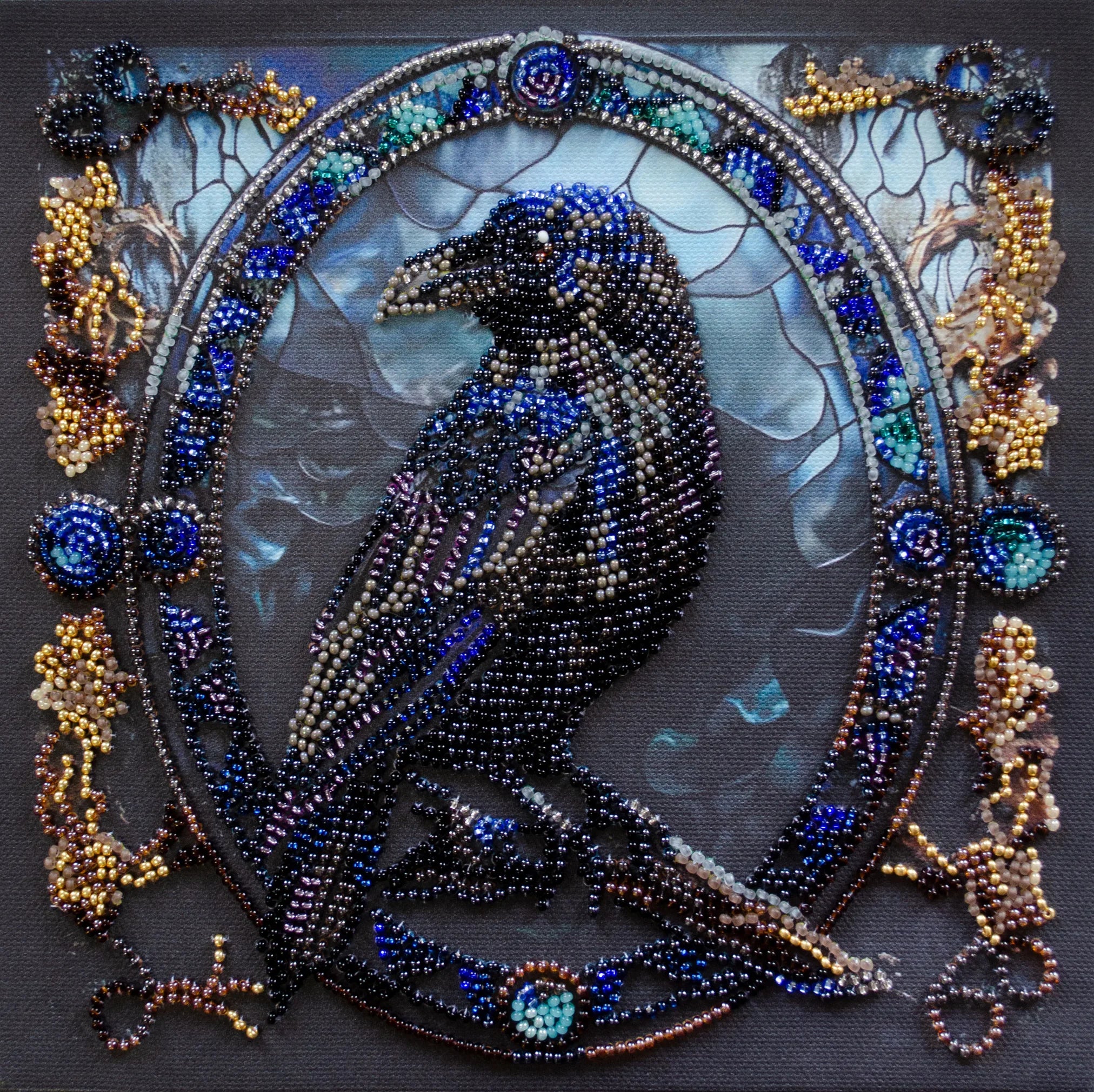 Bead Embroidery Kit Mid-sized bead embroidery kit Shade of night