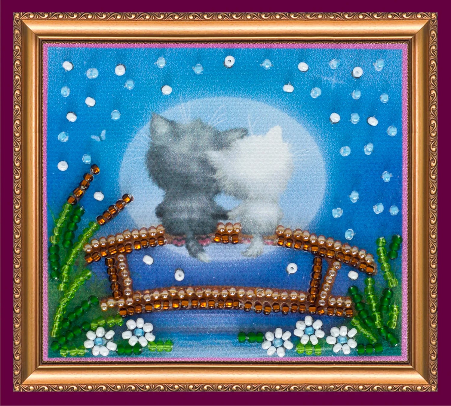 Magnets Bead Embroidery Kit Magnets Bead embroidery kit Moon cats