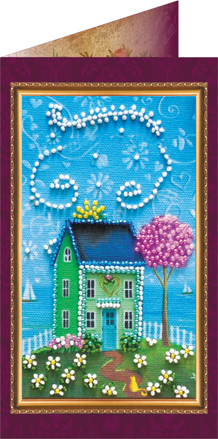 Postcards Bead Embroidery Kit Postcard Bead embroidery kit Happy housewarming – 1
