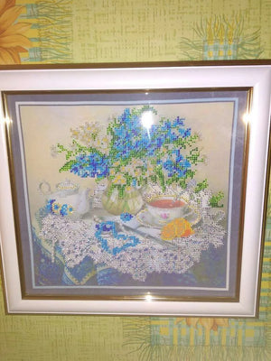 Bead Embroidery Kit Main Bead Embroidery Kit Forget-me-nots