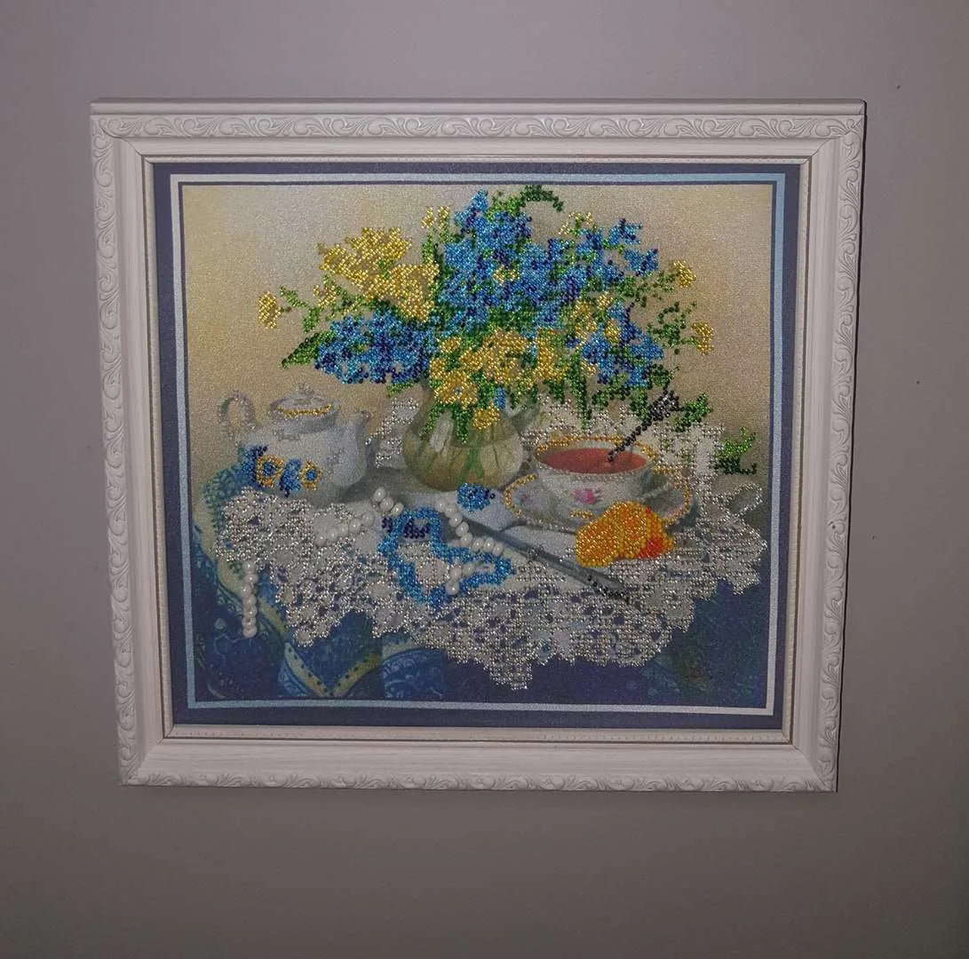 Bead Embroidery Kit Main Bead Embroidery Kit Forget-me-nots
