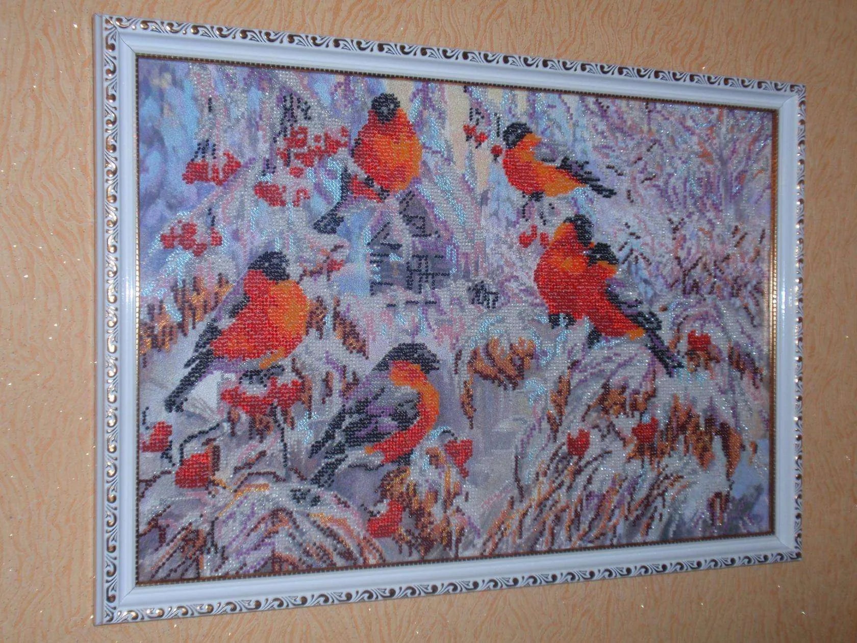 Bead Embroidery Kit Main Bead Embroidery Kit Bullfinches