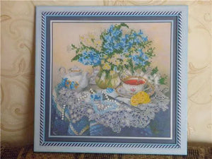 Bead Embroidery Kit Main Bead Embroidery Kit Forget-me-nots
