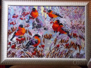 Bead Embroidery Kit Main Bead Embroidery Kit Bullfinches