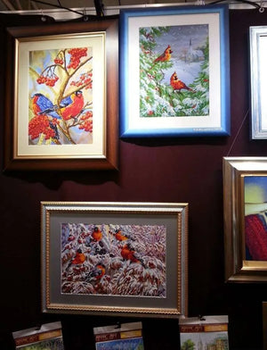 Bead Embroidery Kit Main Bead Embroidery Kit Bullfinches