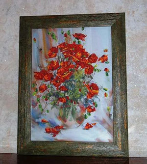 Bead Embroidery Kit Main Bead Embroidery Kit Poppies