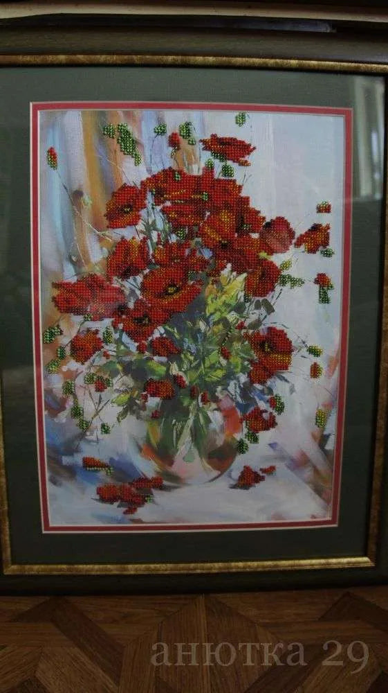 Bead Embroidery Kit Main Bead Embroidery Kit Poppies