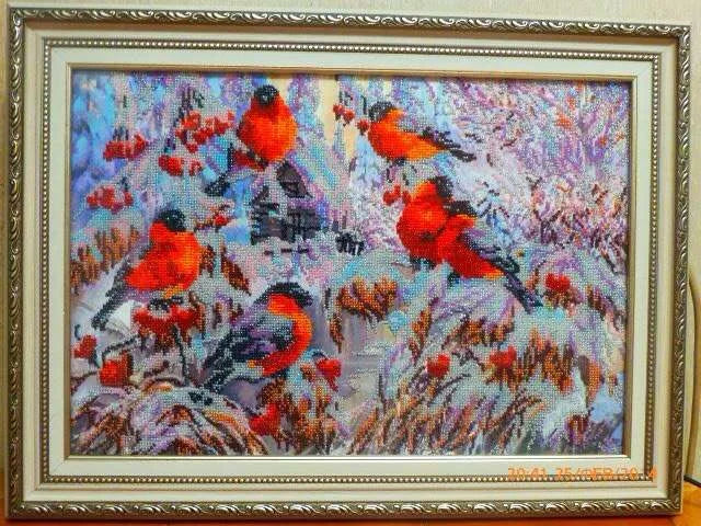 Bead Embroidery Kit Main Bead Embroidery Kit Bullfinches