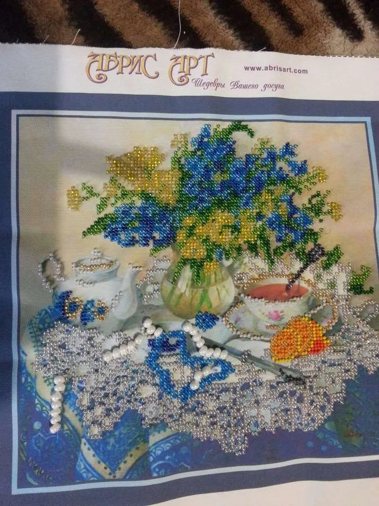 Bead Embroidery Kit Main Bead Embroidery Kit Forget-me-nots