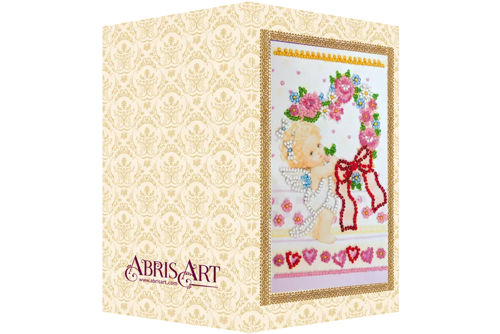 Postcards Bead Embroidery Kit Postcard Bead embroidery kit Mischievous cupid