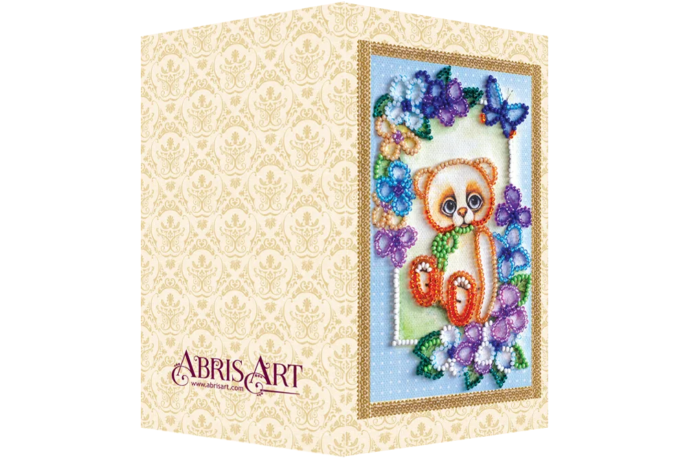 Postcards Bead Embroidery Kit Postcard bead embroidery kits Teddy bear - 2