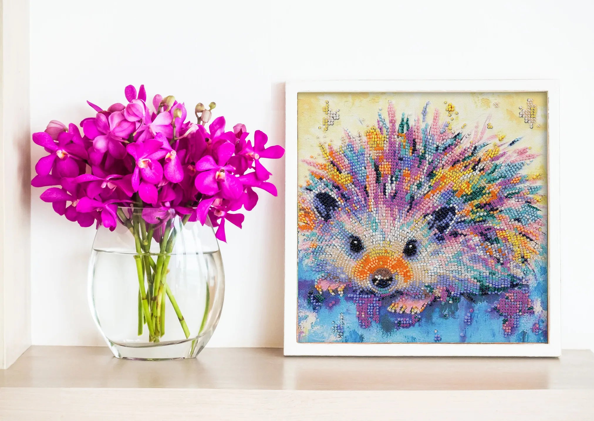Bead Embroidery Kit Mid-sized bead embroidery kit Hedgehog
