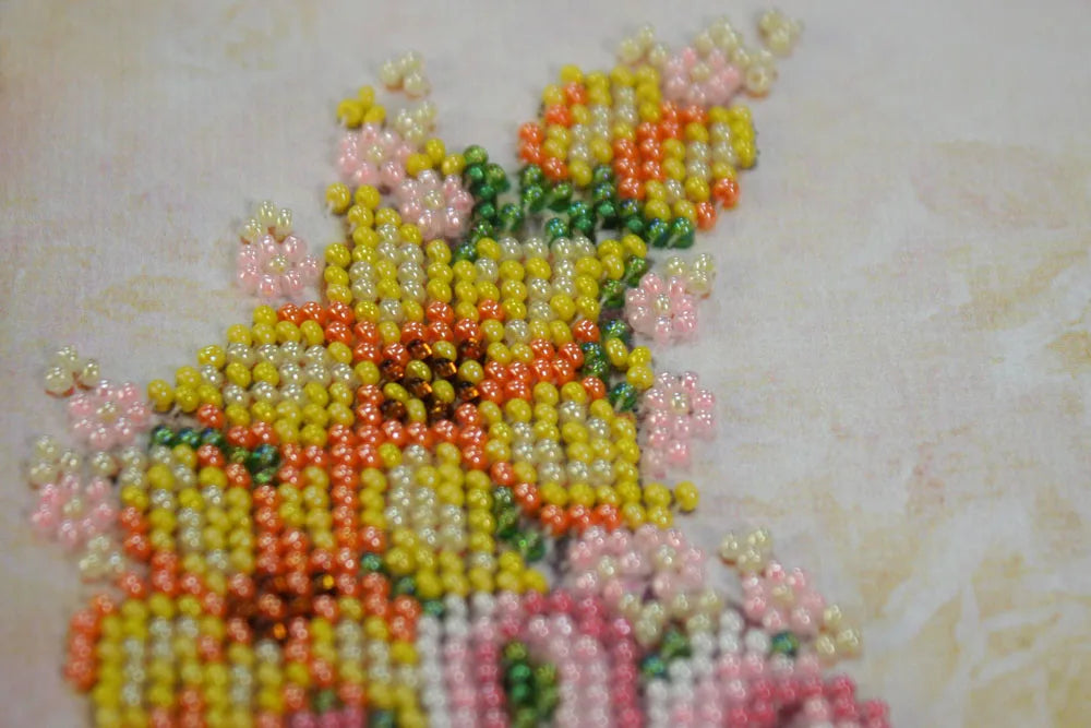 Postcards Bead Embroidery Kit Postcard-envelope for microbead embroidery Wedding flowers