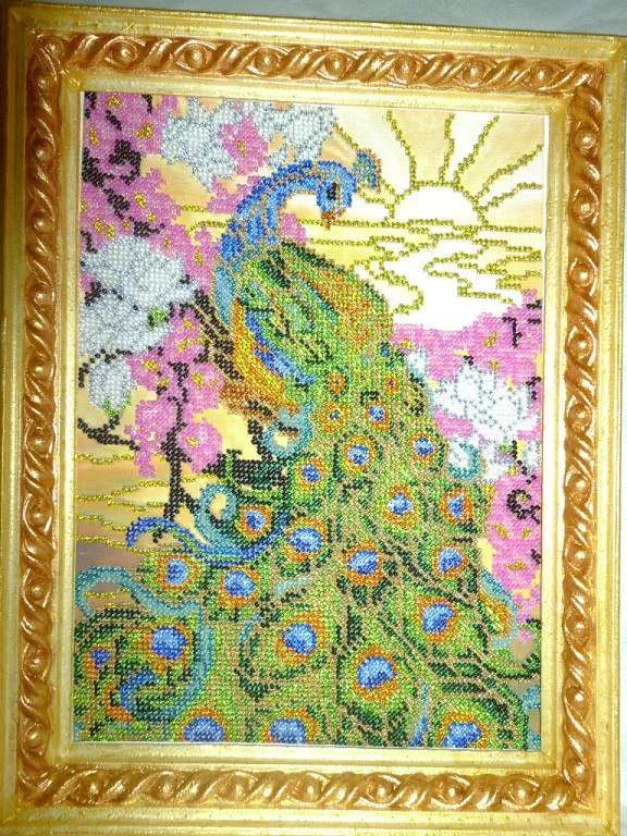Bead Embroidery Kit Main Bead Embroidery Kit Peacock