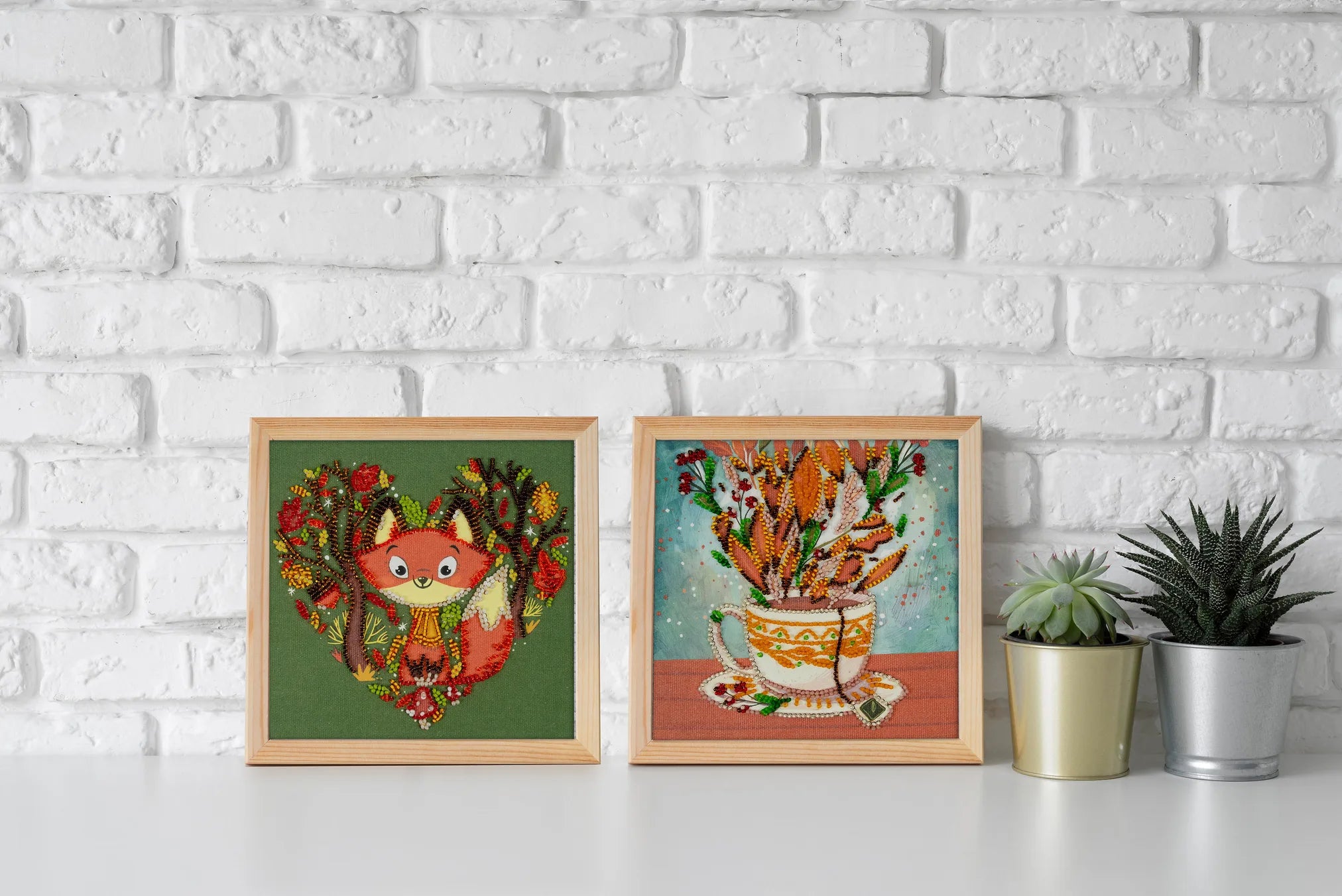 Bead Embroidery Kit Mini Bead embroidery kit Red fox