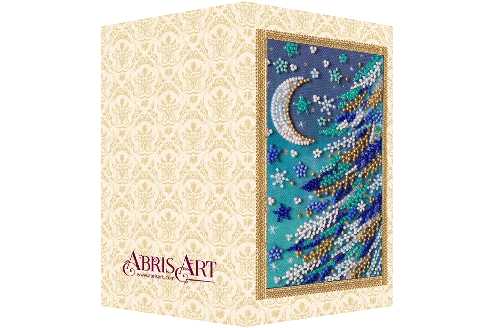 Postcards Bead Embroidery Kit Keychain cross-stitch kit Snowy night