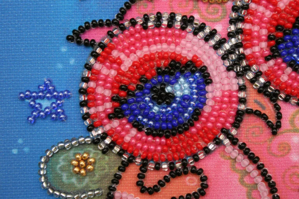 Bead Embroidery Kit Mini Bead embroidery kit Fairy owl