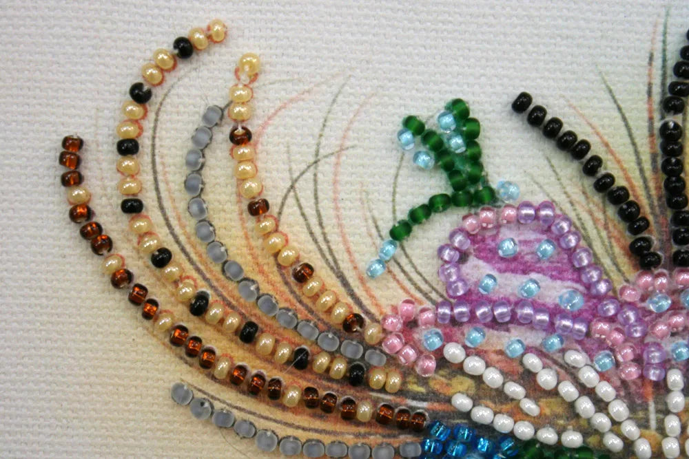 Bead Embroidery Kit Mini Bead embroidery kit Owl and bow
