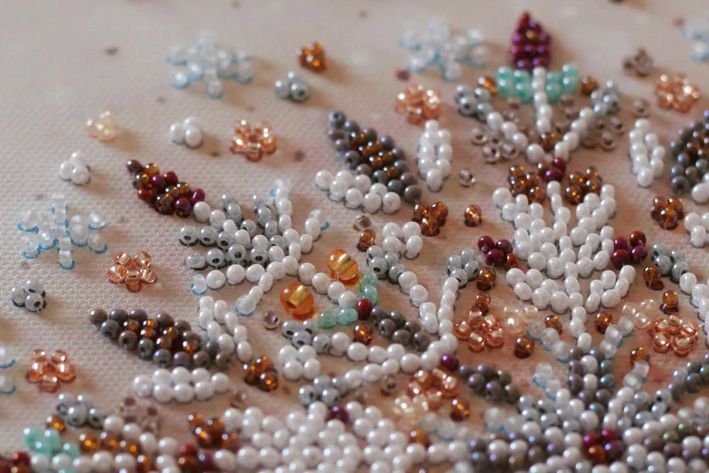Bead Embroidery Kit Mid-sized bead embroidery kit Snowing