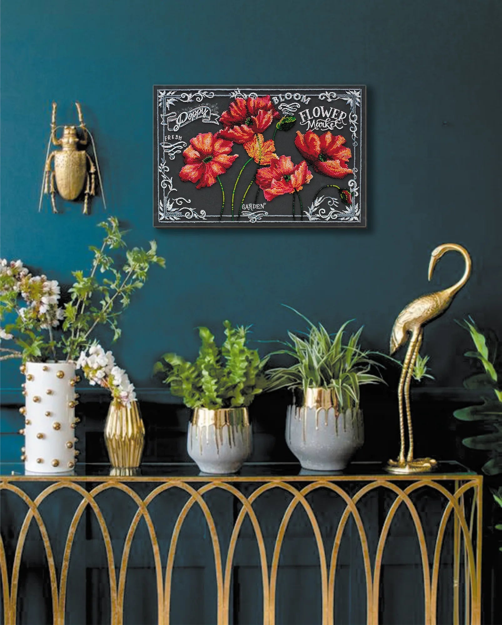 Bead Embroidery Kit Main Bead Embroidery Kit Velvet poppies