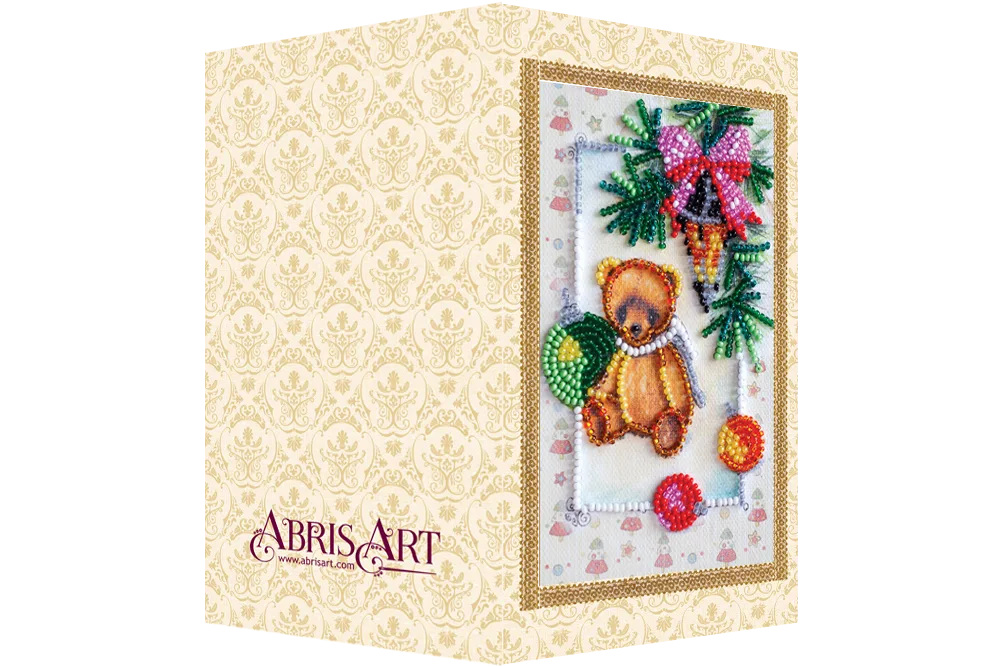 Postcards Bead Embroidery Kit Postcard bead embroidery kits Teddy bear - 4