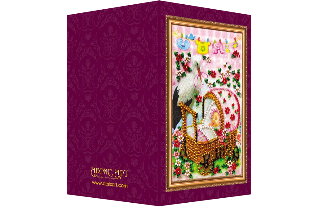 Postcards Bead Embroidery Kit Postcard Bead embroidery kit Baby girl – 1