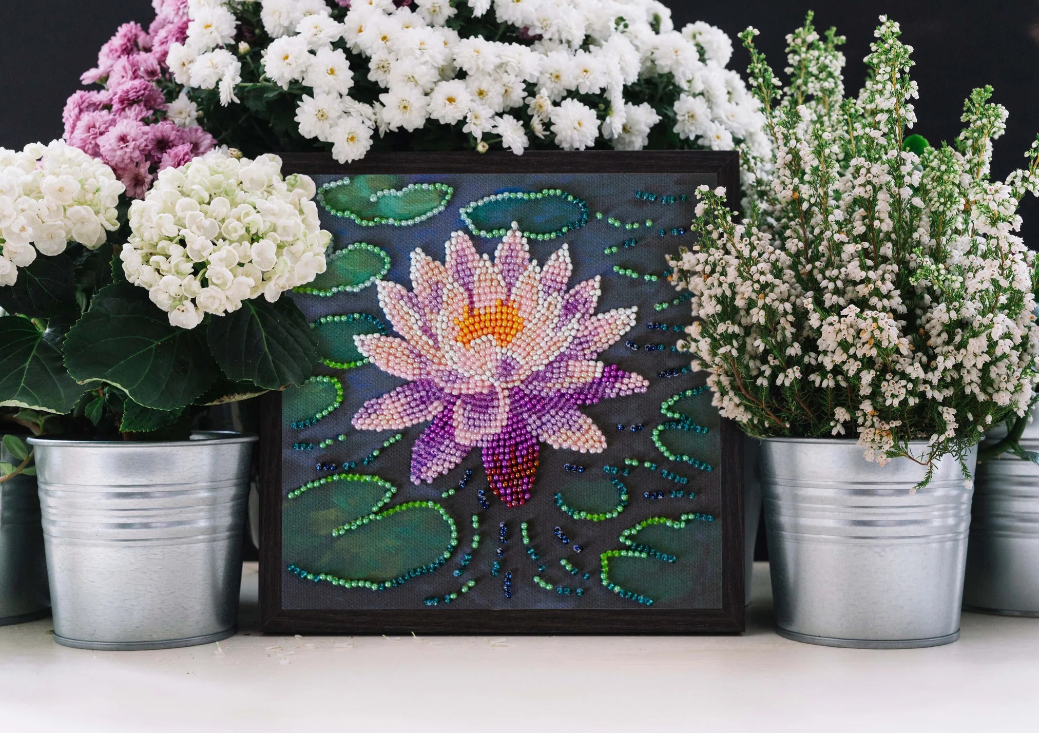 Bead Embroidery Kit Mini Bead embroidery kit Water lily