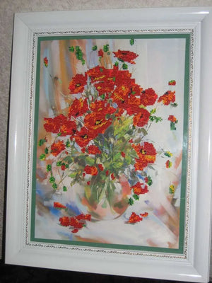 Bead Embroidery Kit Main Bead Embroidery Kit Poppies