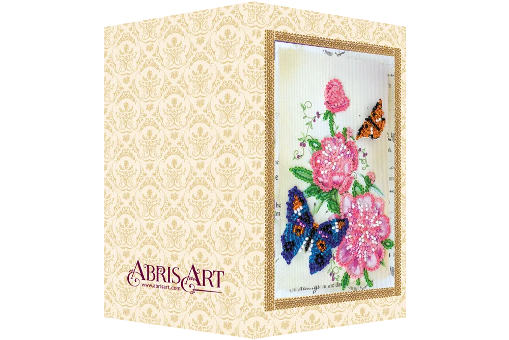 Postcards Bead Embroidery Kit Postcard Bead embroidery kit Flowers and butterfly