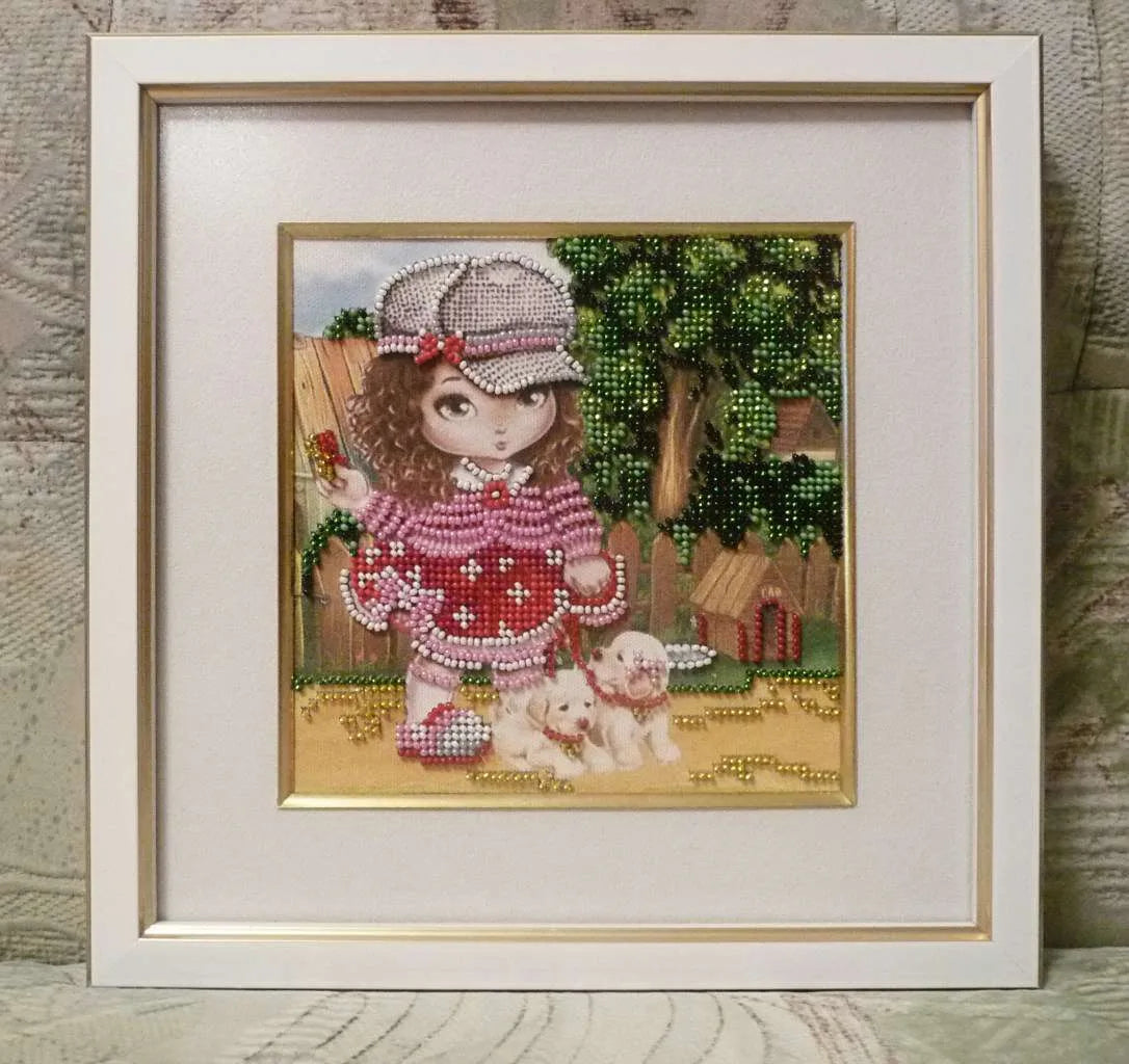 Bead Embroidery Kit Mini Bead embroidery kit Puppies tamer