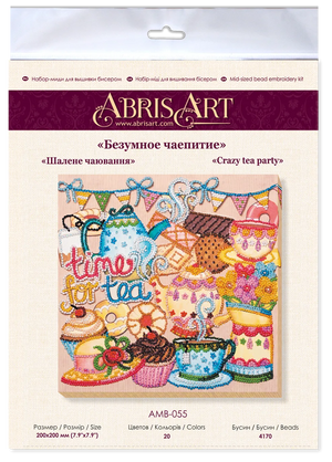 Bead Embroidery Kit Mid-sized bead embroidery kit Crazy tea party