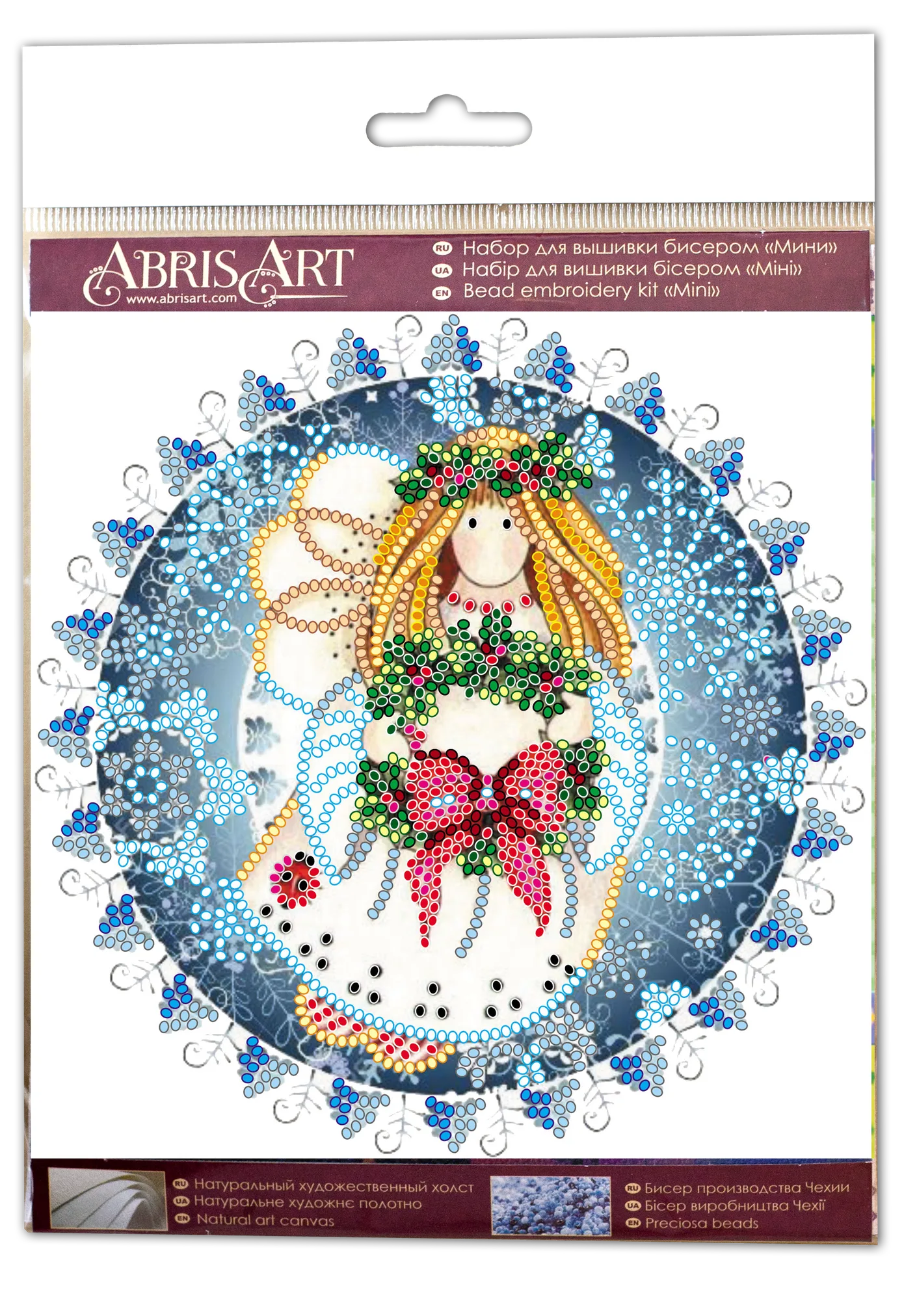 Bead Embroidery Kit Mini Bead embroidery kit Christmas angel