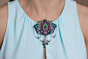 Brooch Embroidery Kit Decoration Lotus