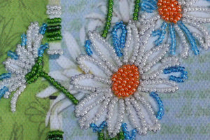 Postcards Bead Embroidery Kit Postcard-envelope for microbead embroidery Chamomile
