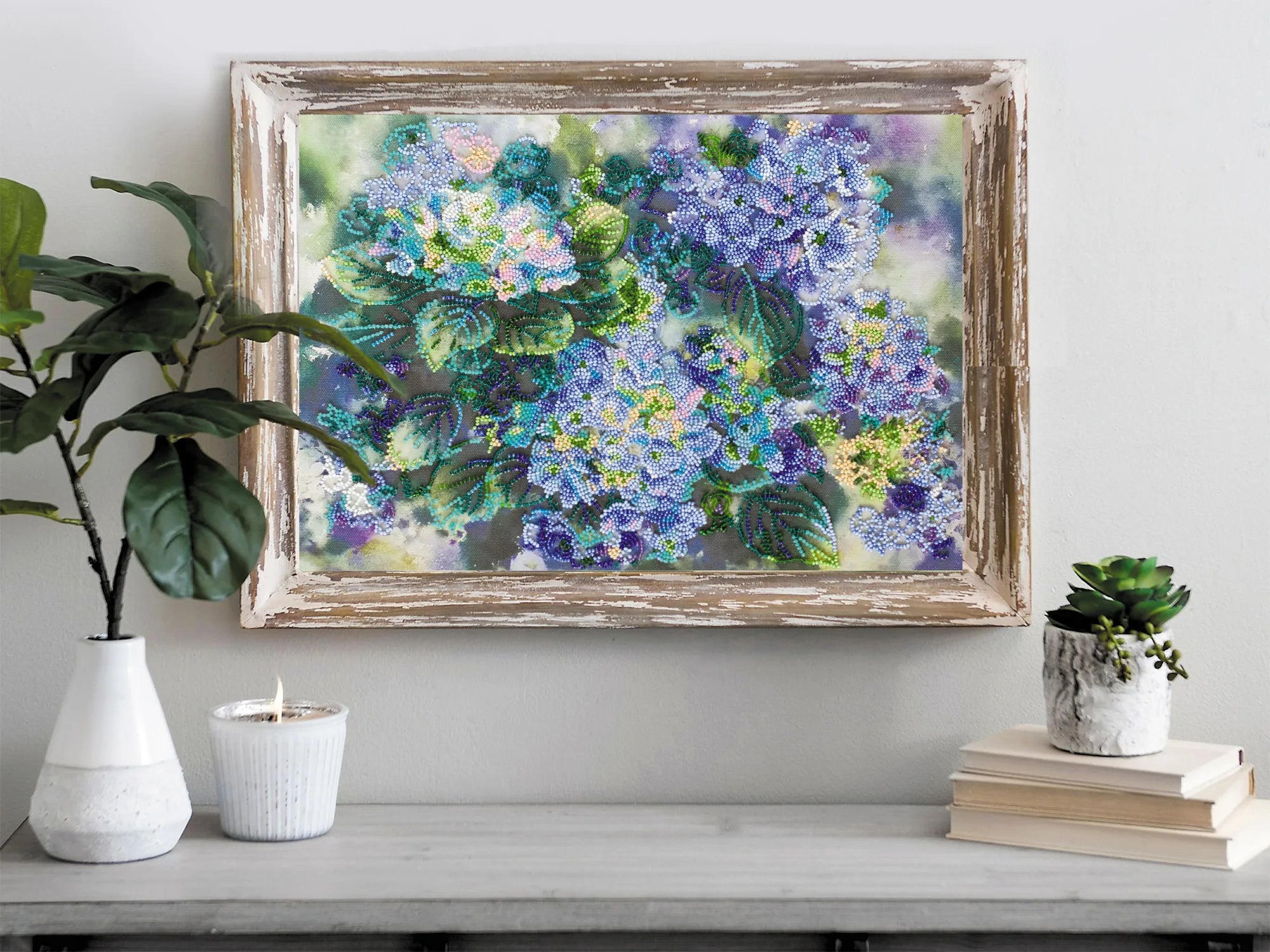 Bead Embroidery Kit Main Bead Embroidery Kit Hydrangeas