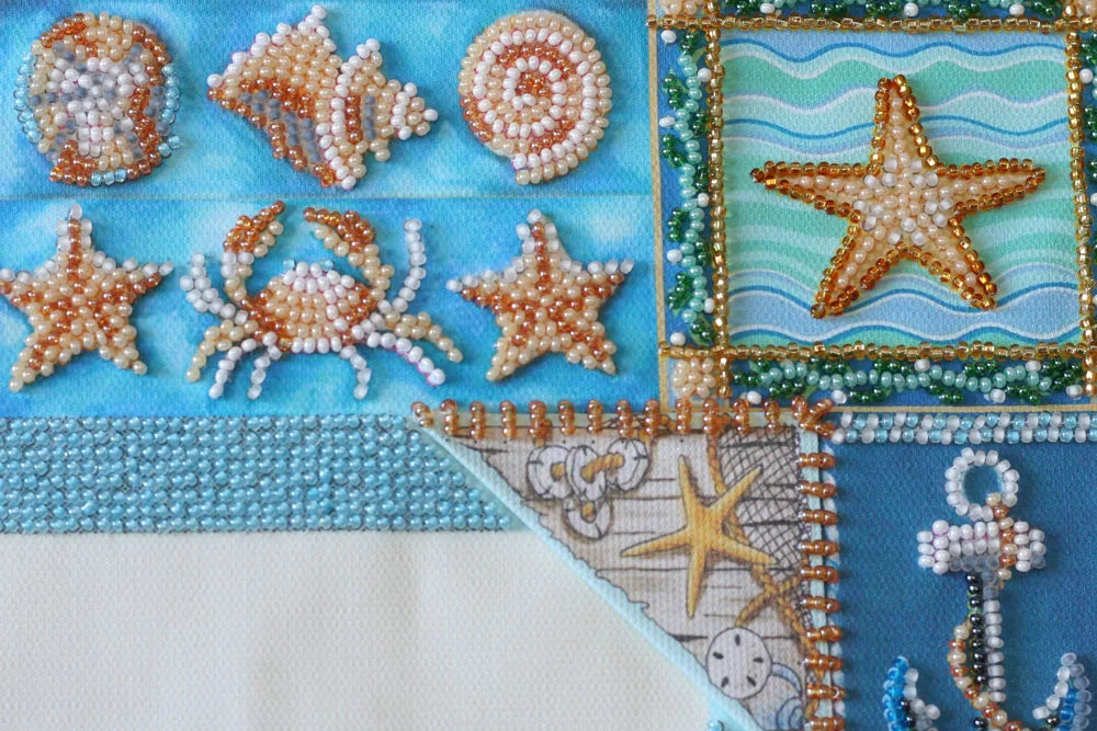 Photo Frame Bead Embroidery Kit Photo frame kit for bead embroidery Photo frame kit for bead embroidery "A song about the sea"
