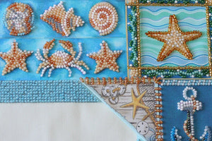 Photo Frame Bead Embroidery Kit Photo frame kit for bead embroidery Photo frame kit for bead embroidery "A song about the sea"
