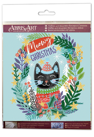 Bead Embroidery Kit Mini Bead embroidery kit Meow Christmas