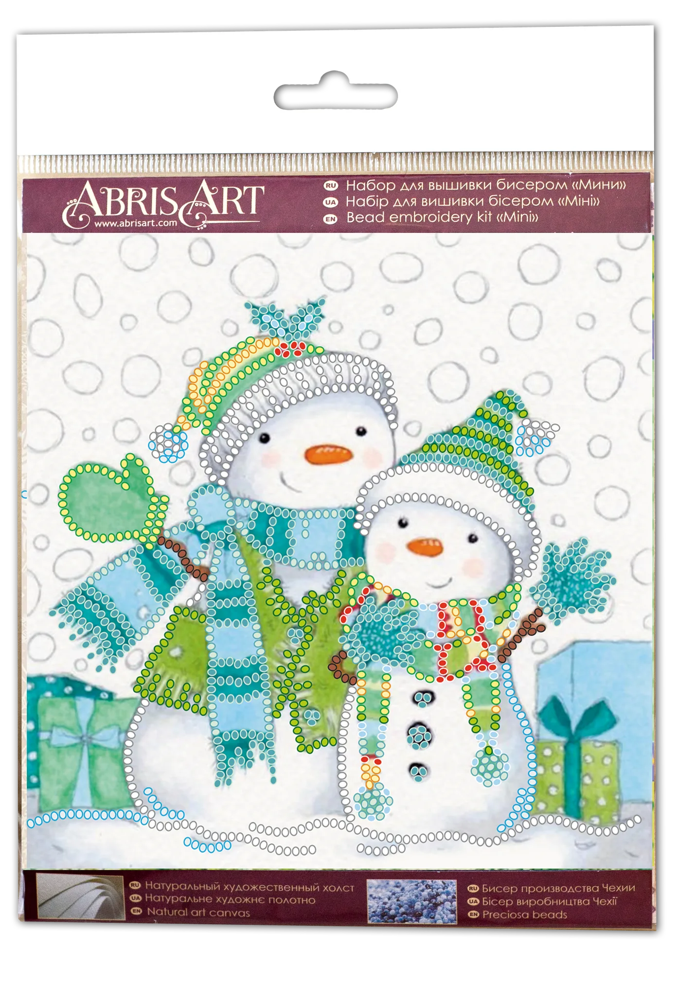 Bead Embroidery Kit Mini Bead embroidery kit Snow friends