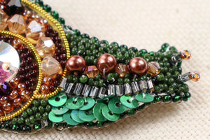 Brooch Embroidery Kit Decoration Emerald snail (Decoration)
