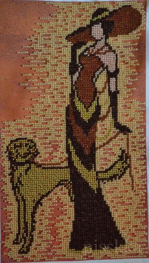 Bead Embroidery Kit The lady with the dog