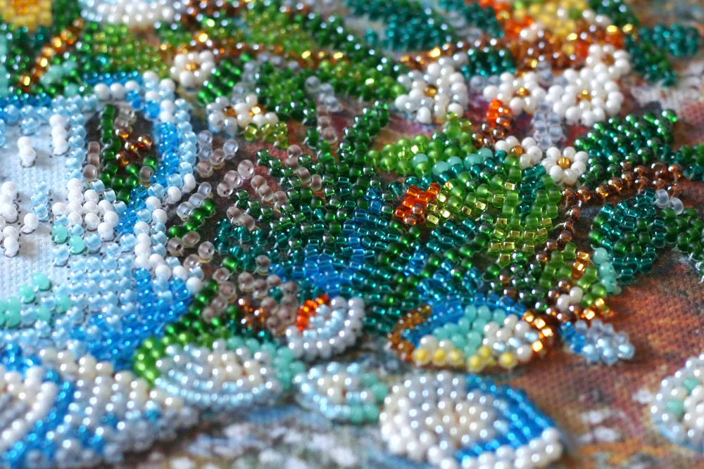 Bead Embroidery Kit Main Bead Embroidery Kit Flowers on the shore