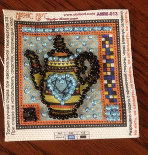 Magnets Bead Embroidery Kit Mini Magnets Bead embroidery kit Yellow kettle