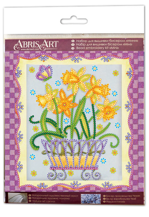Bead Embroidery Kit Mini Bead embroidery kit Blooming daffodils