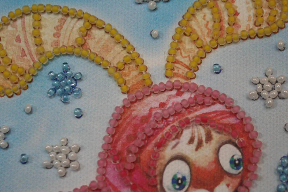 Bead Embroidery Kit Mini Bead embroidery kit Knitting bunnies
