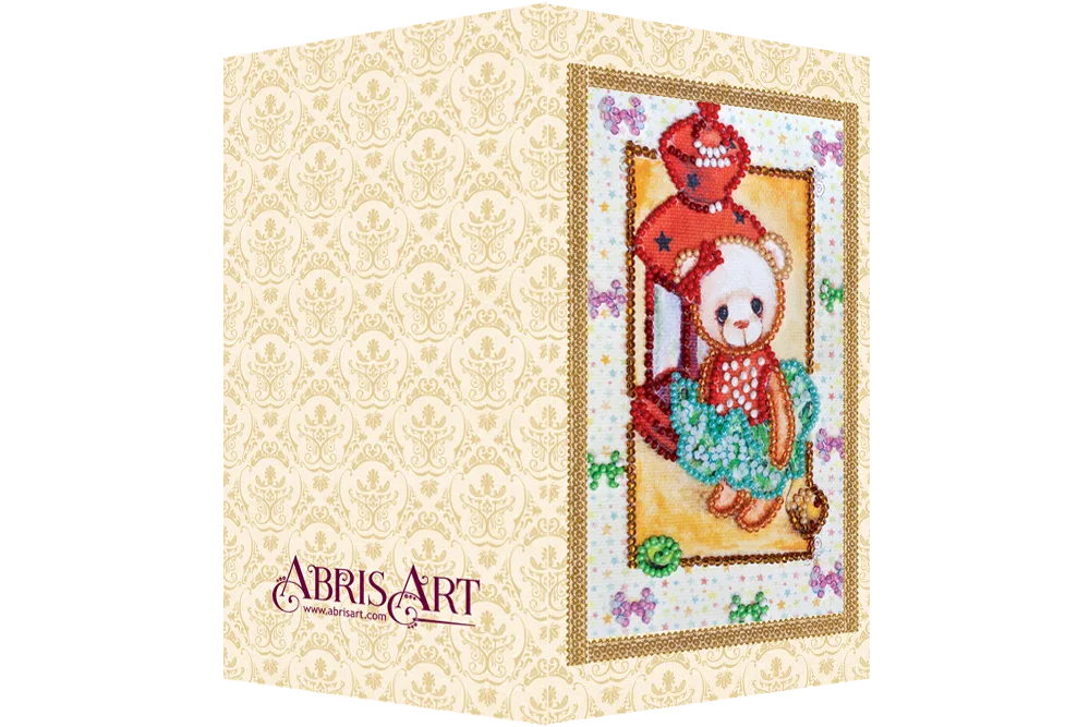Postcards Bead Embroidery Kit Postcard bead embroidery kits Teddy bear - 1