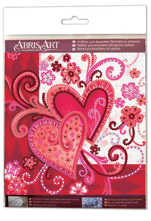Bead Embroidery Kit Mini Bead embroidery kit Loving hearts