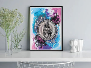 Bead Embroidery Kit Main Bead Embroidery Kit Mandala feather