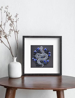 Bead Embroidery Kit Mini Bead embroidery kit Silver serpentine