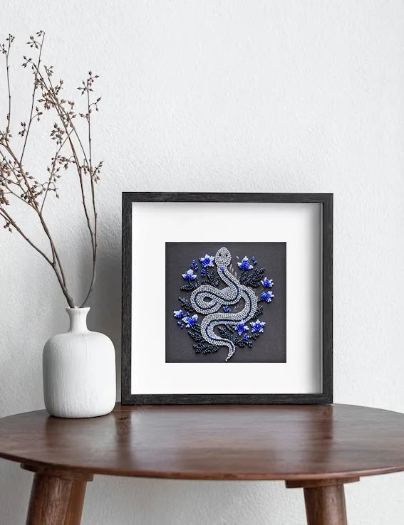 Bead Embroidery Kit Mini Bead embroidery kit Silver serpentine